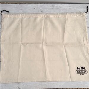 Coach Cream Drawstring Dust Bag with Logo 18.5”x23.5”